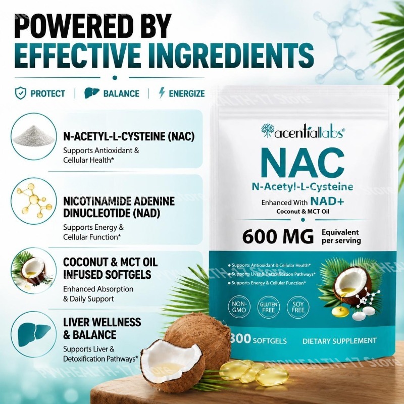 كبسولات NAC (N-Acetyl-L-Cystei - مراجعة Mct Oil Coconut وسعره