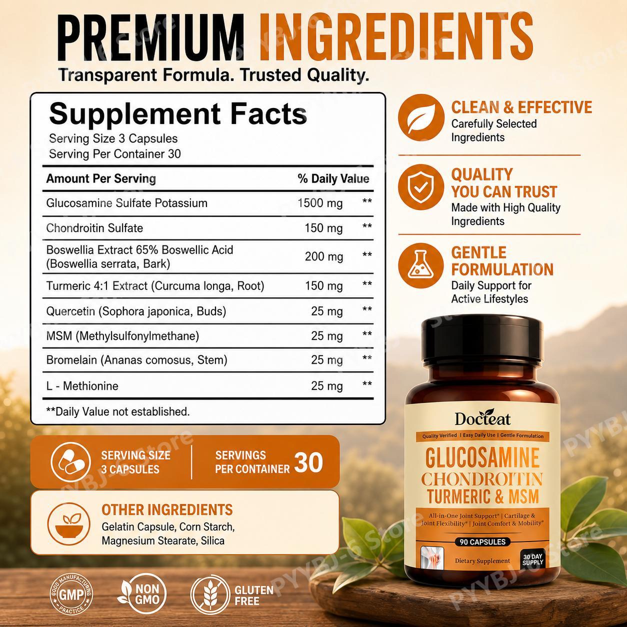 كبسولات دوكتيت جلوكوزامين وكون - مراجعة Glucosamine Chondroitin Joint وسعره